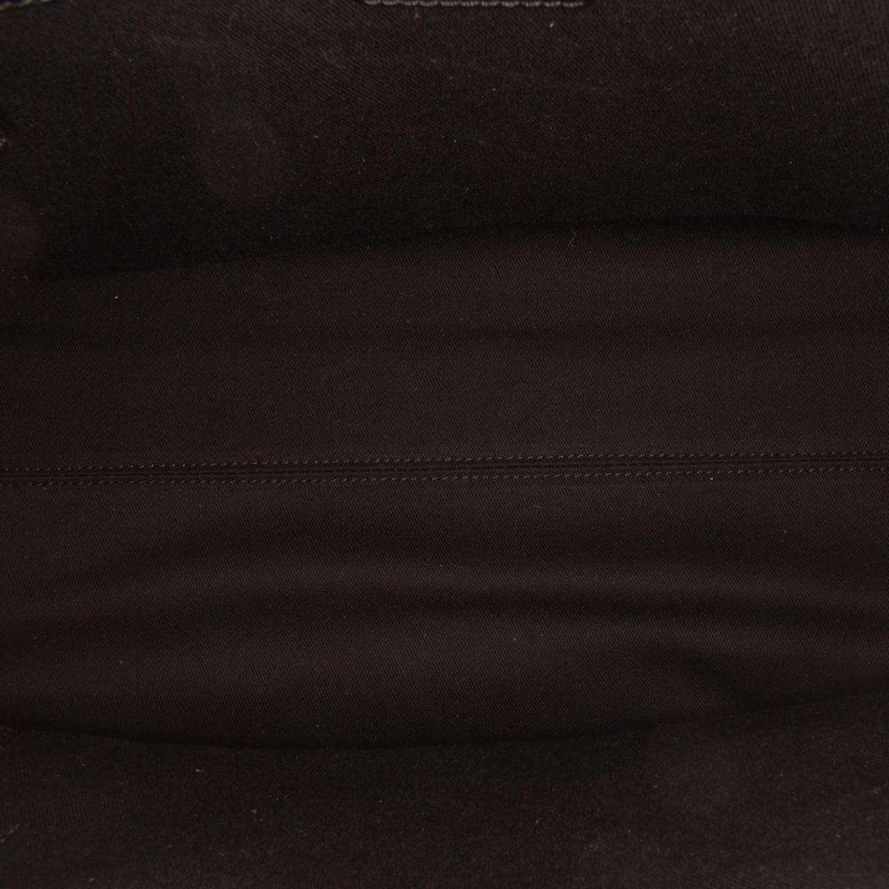 Versace AB Versace Black with White Canvas Fabric Logo Print Tote Italy