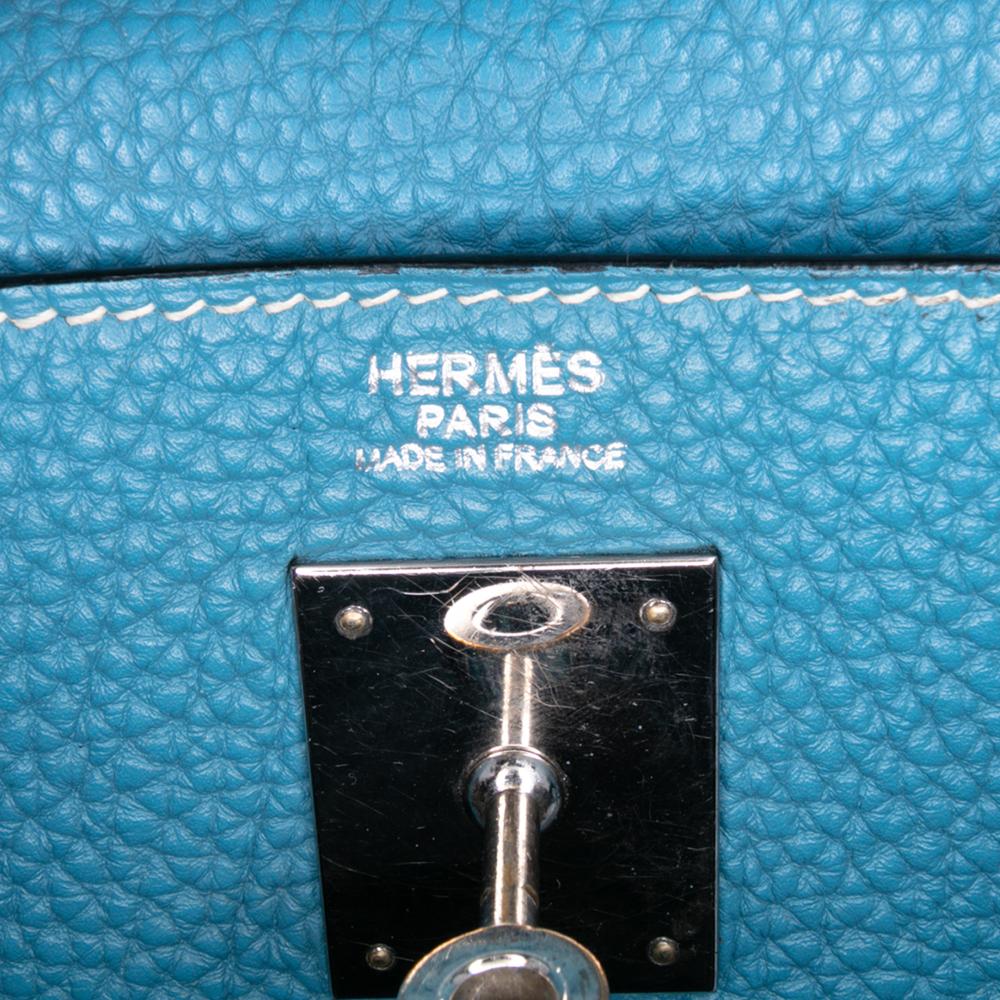 Hermès B Hermès Blue Denim Calf Leather Togo Kelly II Retourne 32 France