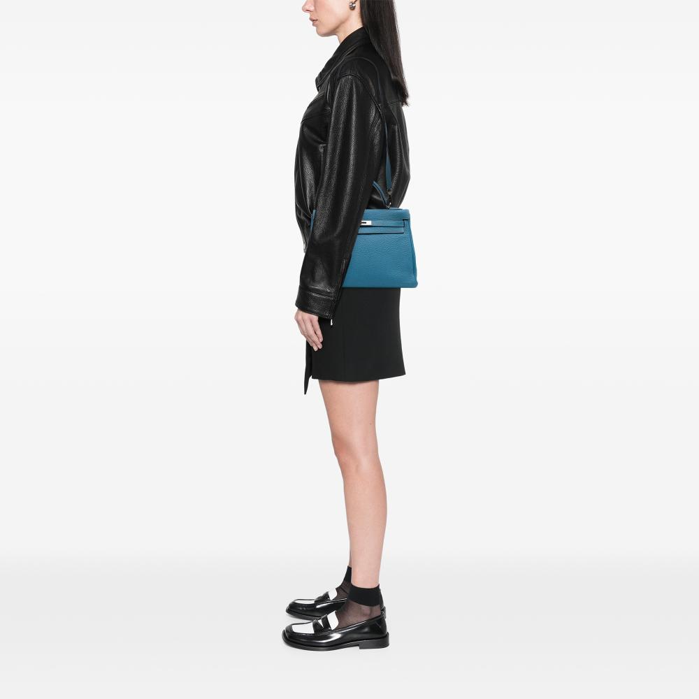 Hermès B Hermès Blue Denim Calf Leather Togo Kelly II Retourne 32 France