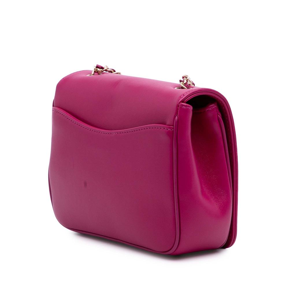 Chanel AB Chanel Pink Hot Pink Lambskin Leather Leather Lambskin CC Mania Flap Italy