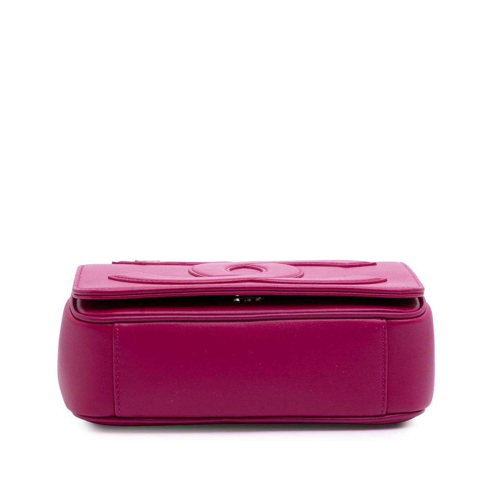 Chanel AB Chanel Pink Hot Pink Lambskin Leather Leather Lambskin CC Mania Flap Italy