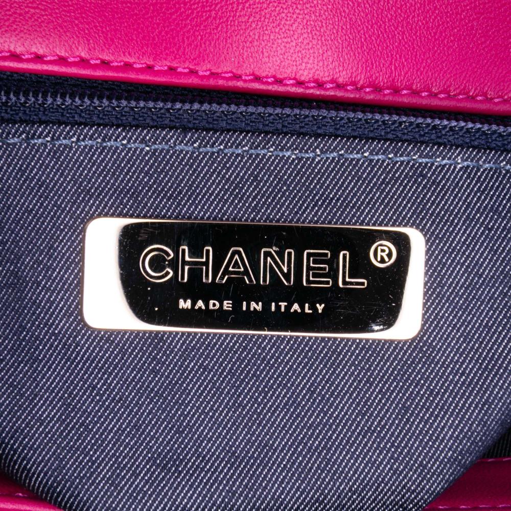 Chanel AB Chanel Pink Hot Pink Lambskin Leather Leather Lambskin CC Mania Flap Italy