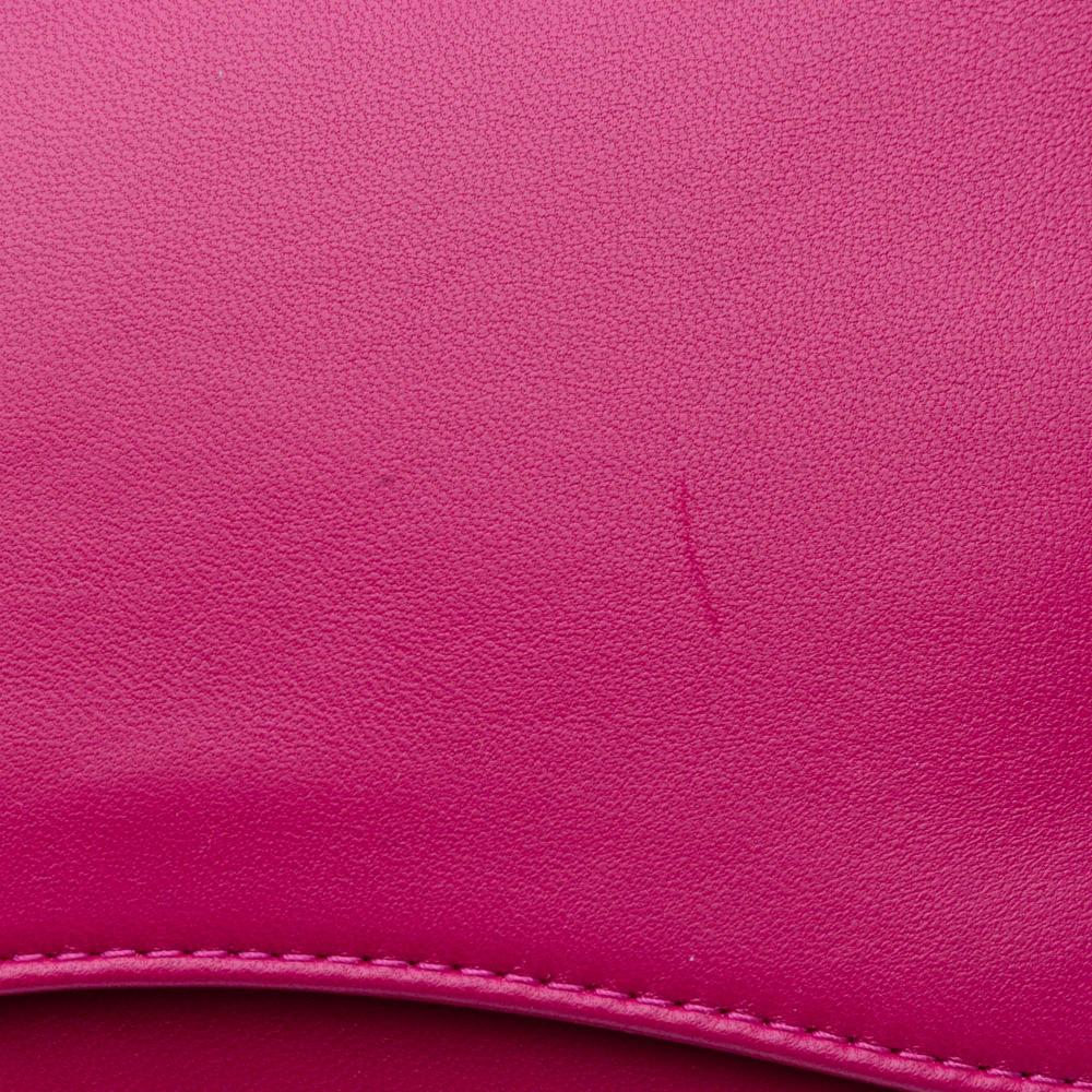 Chanel AB Chanel Pink Hot Pink Lambskin Leather Leather Lambskin CC Mania Flap Italy