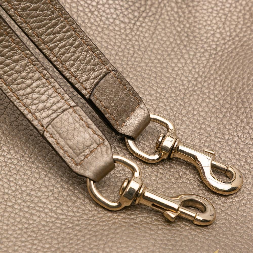 Gucci B Gucci Gold Calf Leather Medium skin Bamboo Shopper Satchel Italy