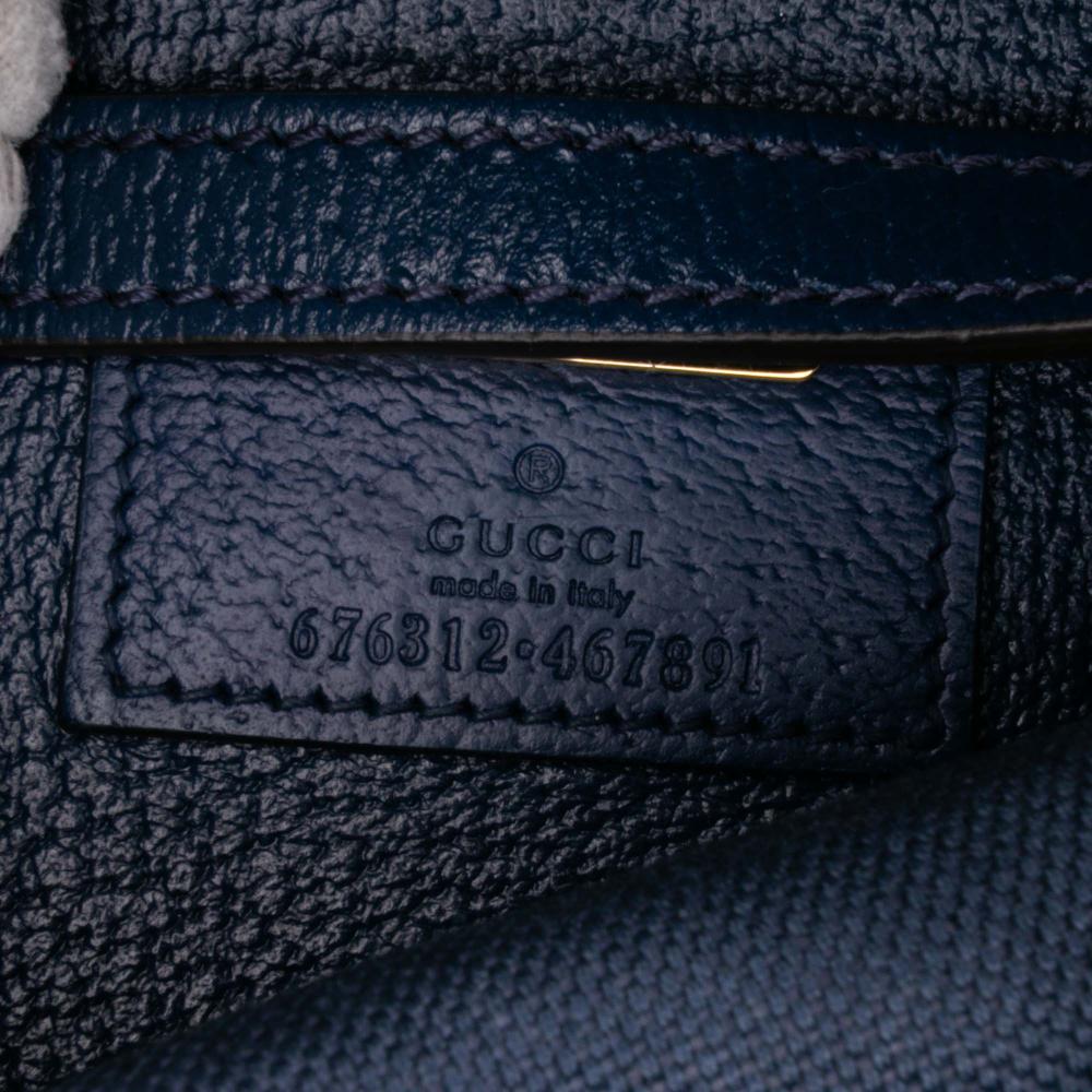 Gucci AB Gucci Blue Coated Canvas Fabric GG Supreme Kaleidoscope Tote Italy