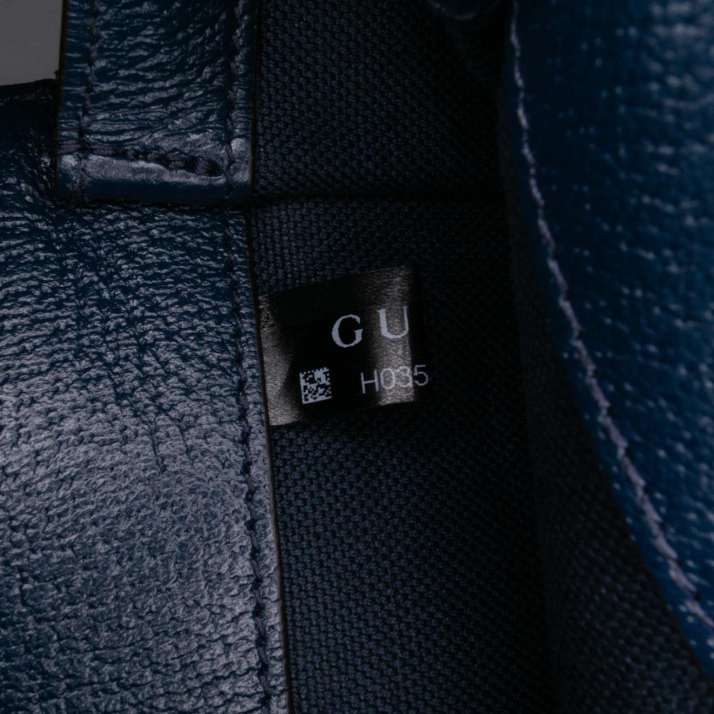 Gucci AB Gucci Blue Coated Canvas Fabric GG Supreme Kaleidoscope Tote Italy