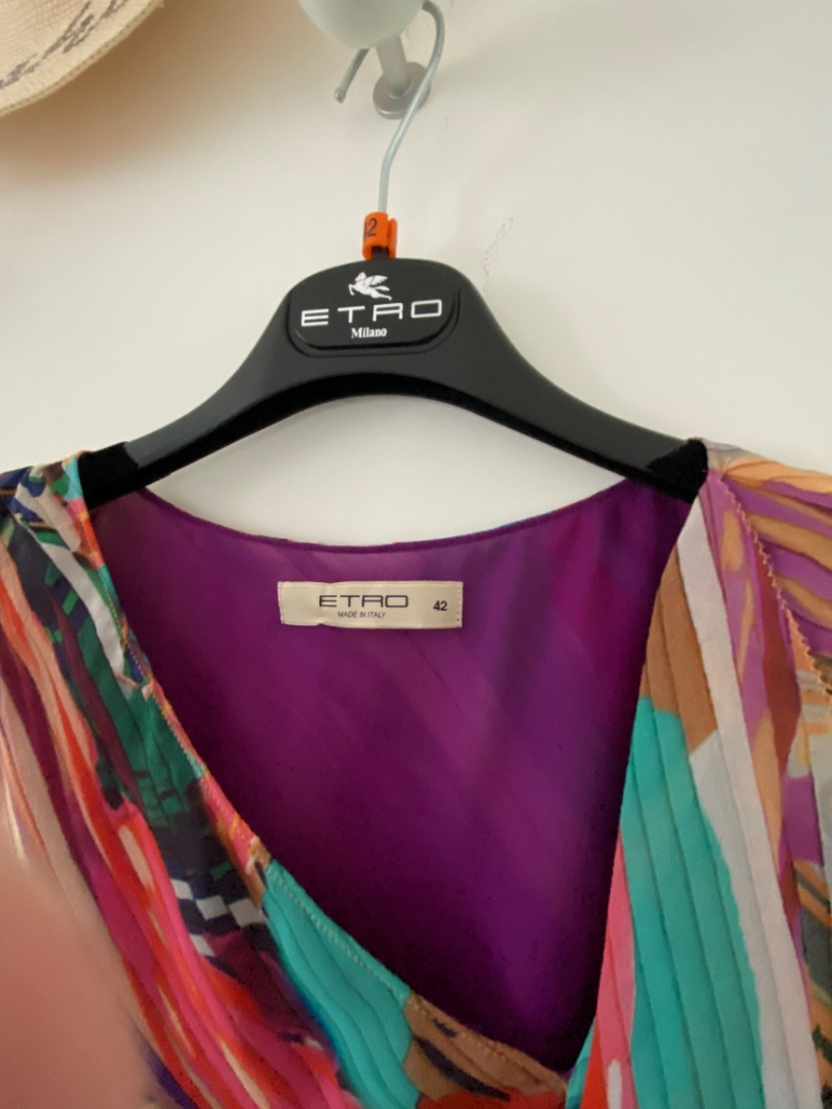 Etro Robe en soie multicolore