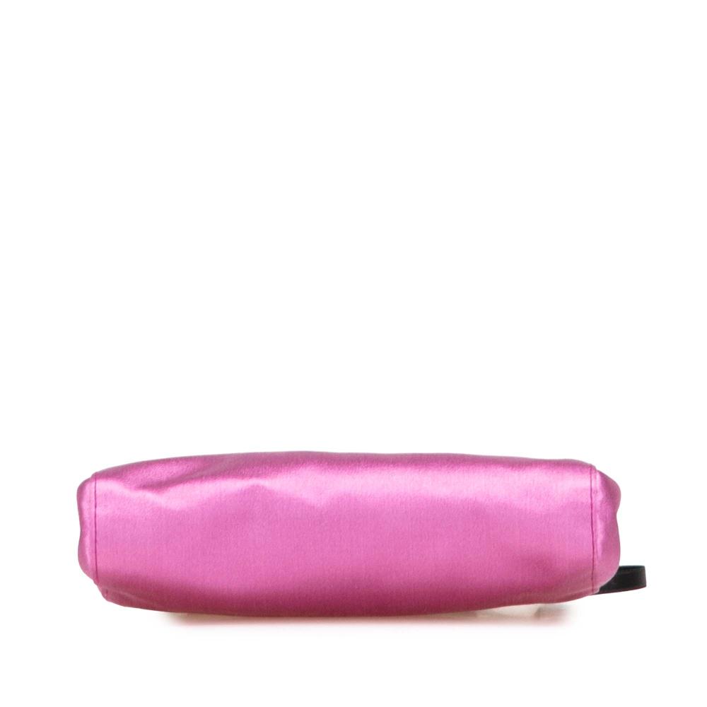 Miu Miu B Miu Miu Pink Hot Pink Satin Fabric Clasp Clutch on Strap Italy