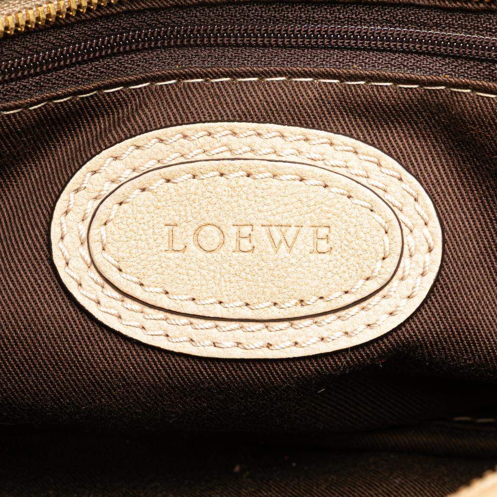 Loewe B LOEWE Brown Light Beige Calf Leather Mini Anagram Tassel Handbag China