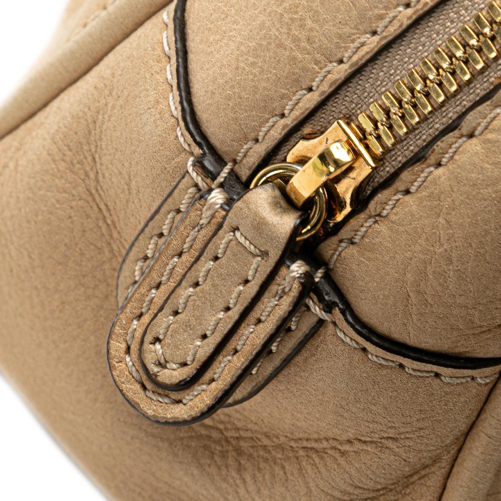 Loewe B LOEWE Brown Light Beige Calf Leather Mini Anagram Tassel Handbag China