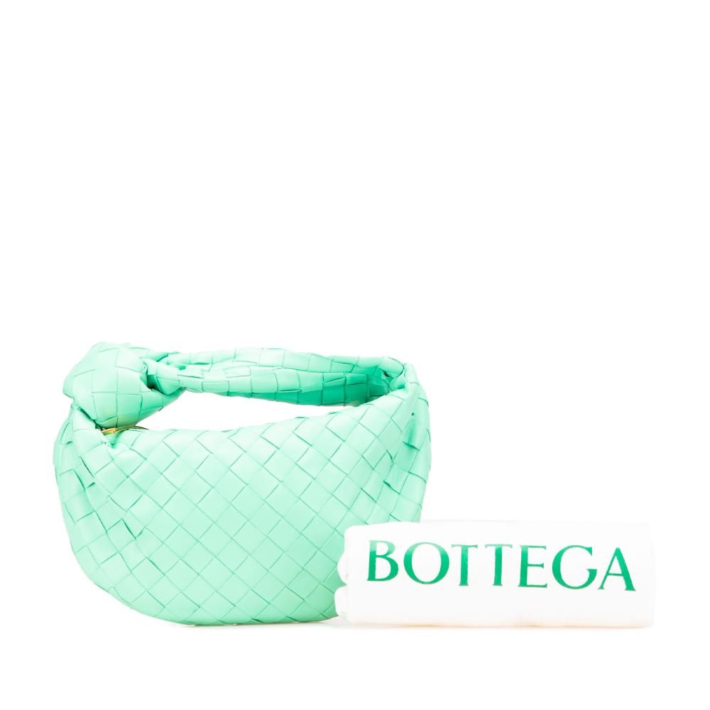 Bottega Veneta B Bottega Veneta Green Light Green Nappa Leather Leather Mini Nappa Intrecciato Jodie Italy