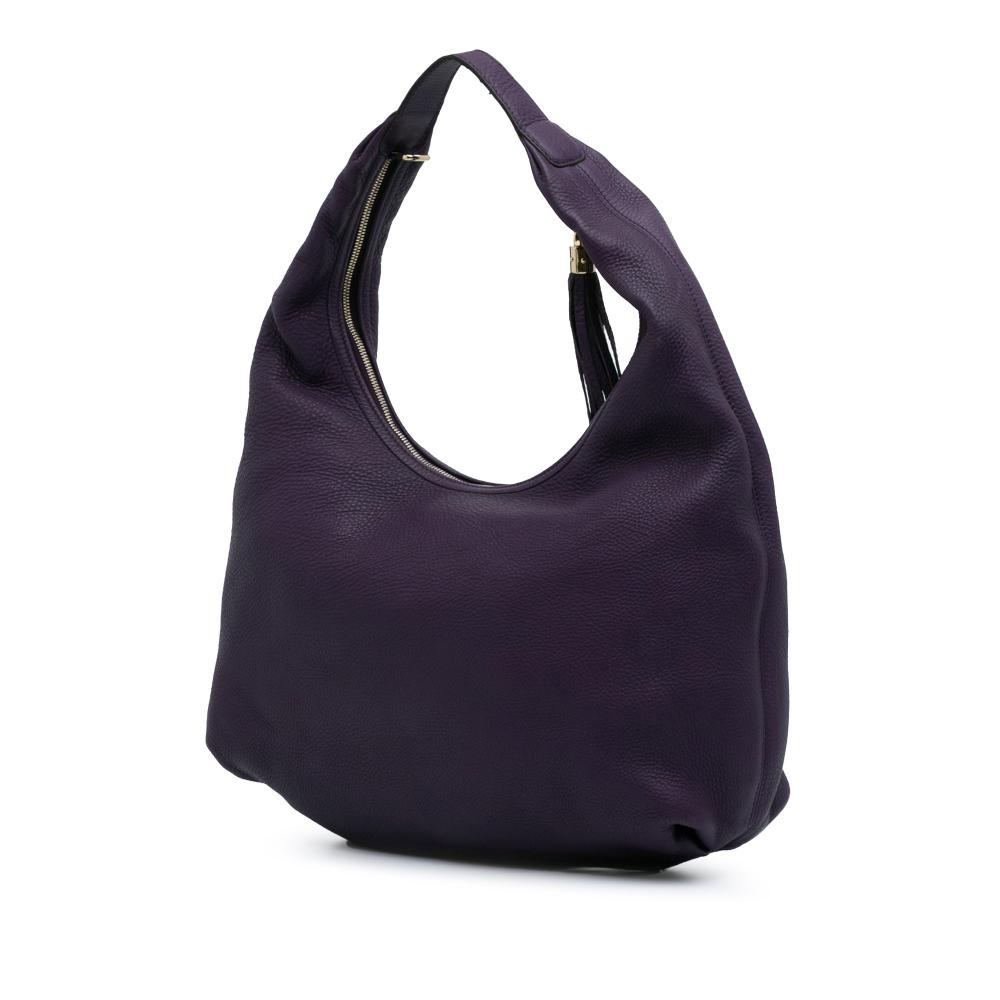 Gucci AB Gucci Purple Violet Calf Leather Soho Hobo Italy