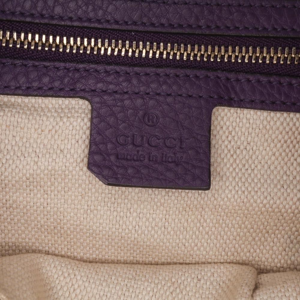 Gucci AB Gucci Purple Violet Calf Leather Soho Hobo Italy