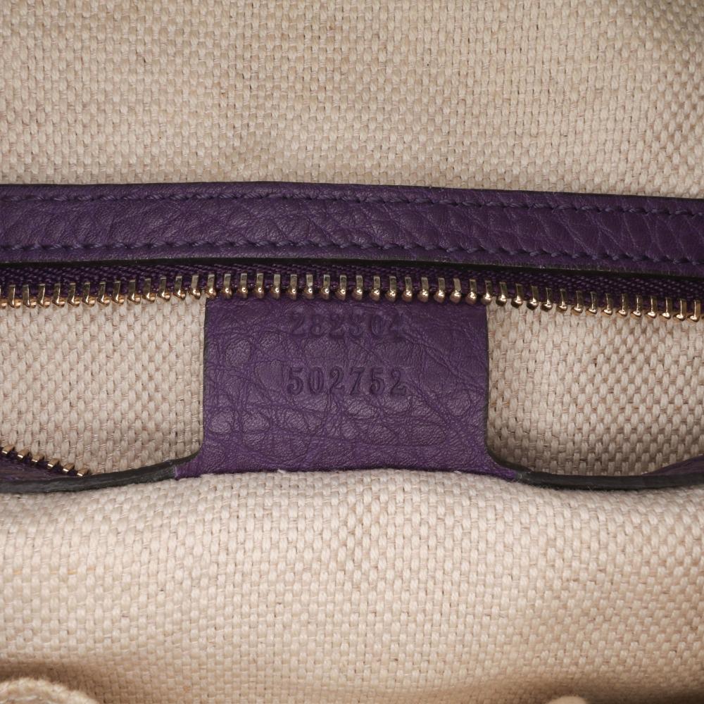 Gucci AB Gucci Purple Violet Calf Leather Soho Hobo Italy