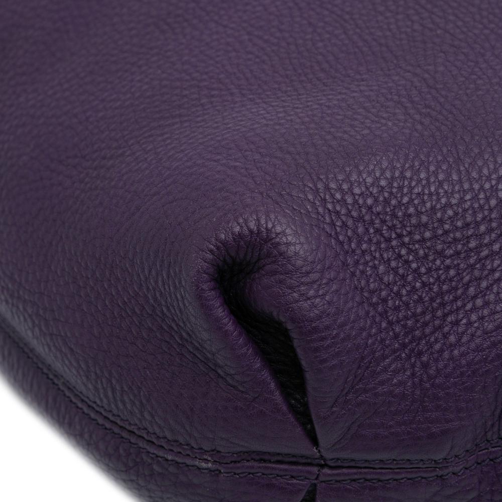 Gucci AB Gucci Purple Violet Calf Leather Soho Hobo Italy