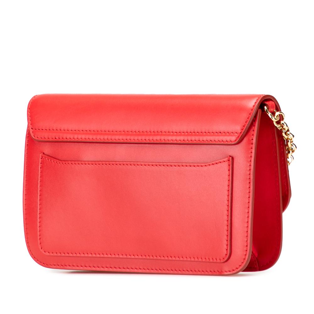 Ferragamo B Ferragamo Red Calf Leather Small skin and Suede C Clutch With Chain Italy
