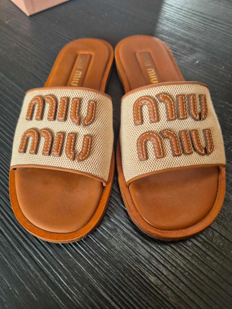 Miu Miu Mules Miu Miu en toile et cuir