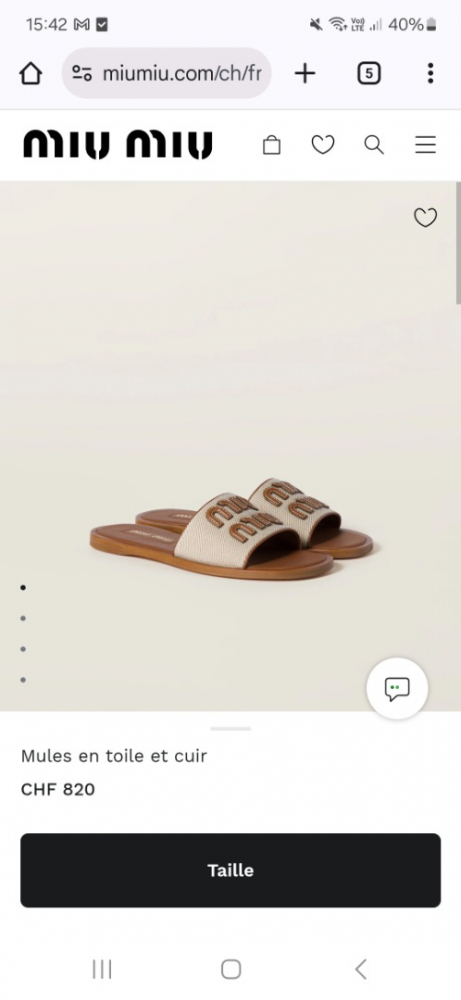 Miu Miu Mules Miu Miu en toile et cuir