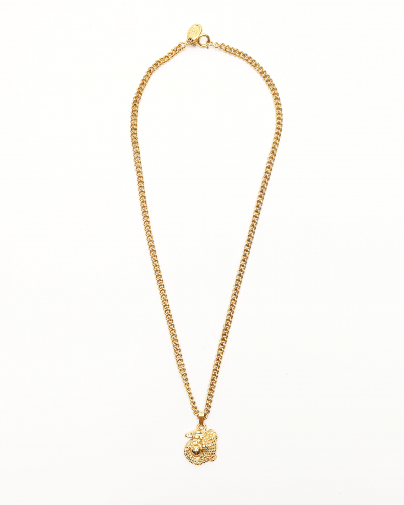 Celine Céline Vintage Crocodile Pendant Necklace