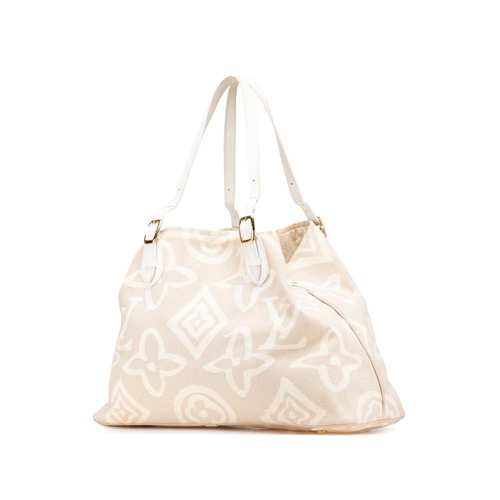 Louis Vuitton B Louis Vuitton Brown Beige Canvas Fabric Monogram Tahitienne Cabas GM France