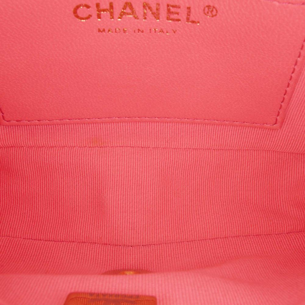 Chanel AB Chanel Pink Lambskin Leather Leather Mini Quilted Lambskin Funky Town Flap Italy