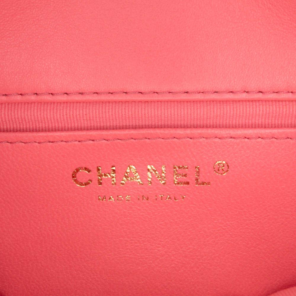 Chanel AB Chanel Pink Lambskin Leather Leather Mini Quilted Lambskin Funky Town Flap Italy