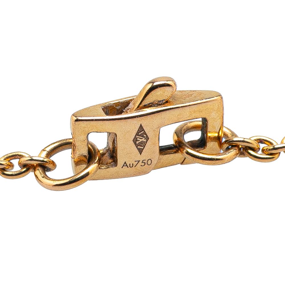 Louis Vuitton Gold 18K Yellow Gold and Mother of Pearl Monogram Color Blossom Sun Necklace France