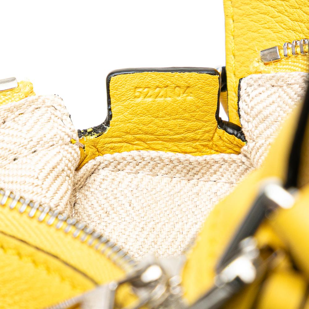 Loewe AB LOEWE Yellow Calf Leather Nano skin Puzzle Satchel Spain