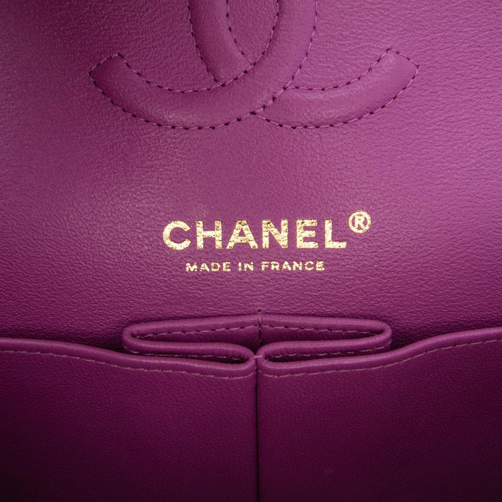 Chanel B Chanel Blue Dark Blue Lambskin Leather Leather Small Classic Lambskin Rainbow Double Flap France