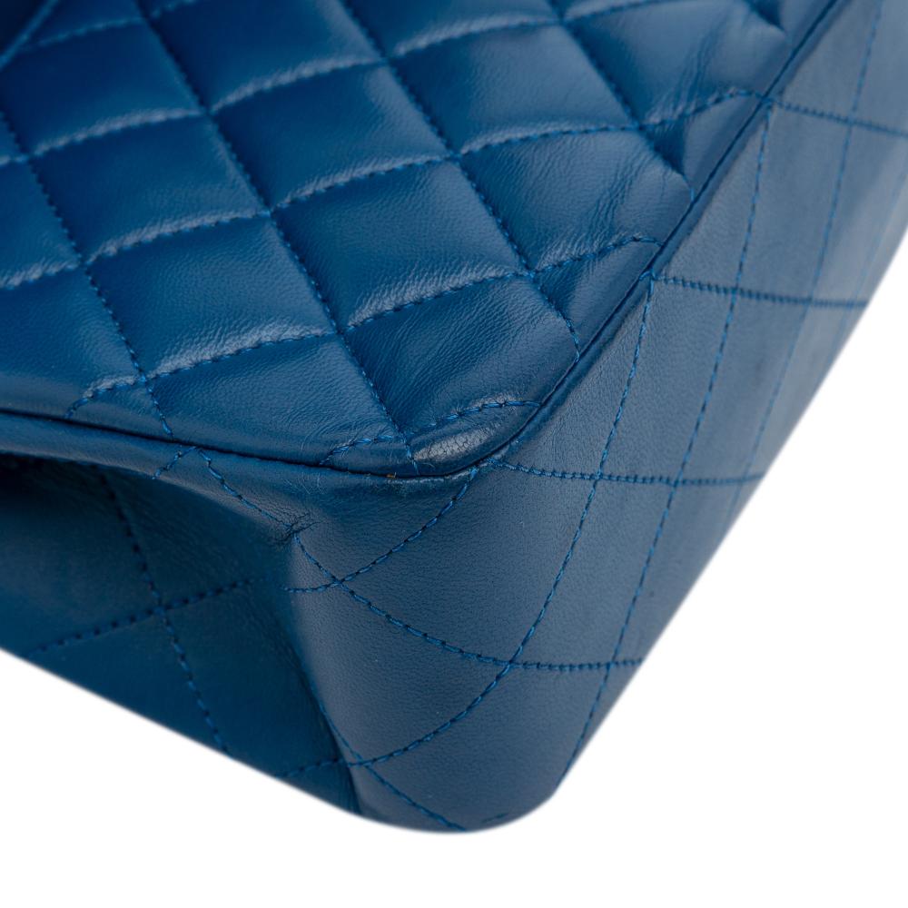 Chanel B Chanel Blue Dark Blue Lambskin Leather Leather Small Classic Lambskin Rainbow Double Flap France