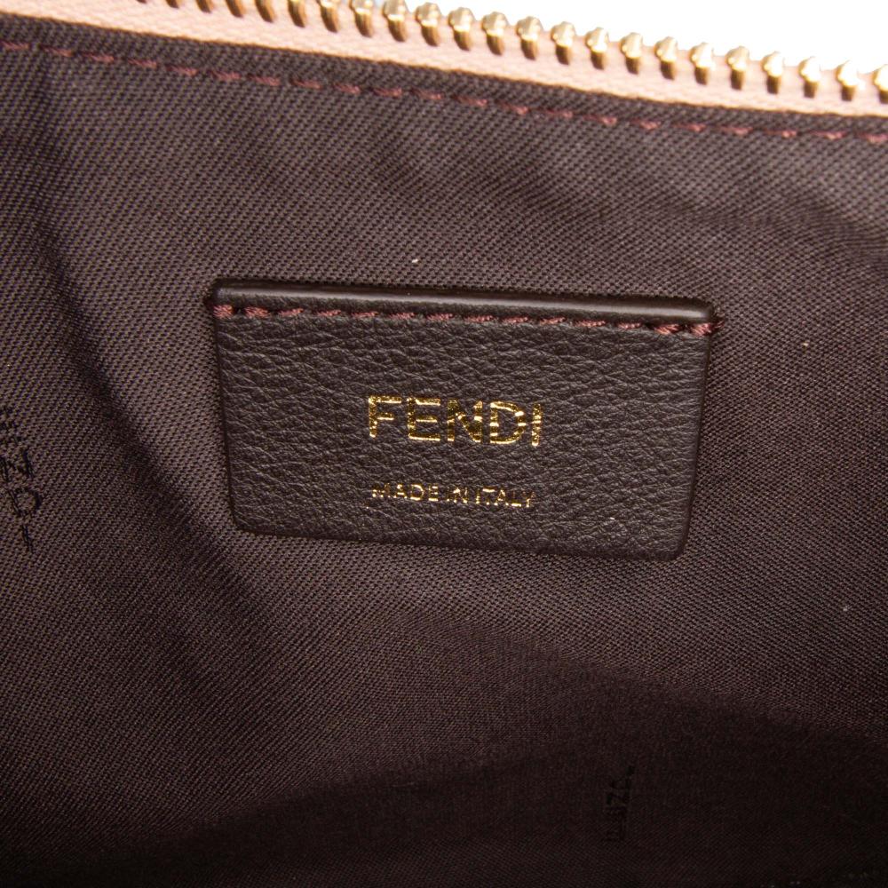 Fendi AB Fendi Brown Nude Calf Leather Small Fendigraphy Hobo Italy