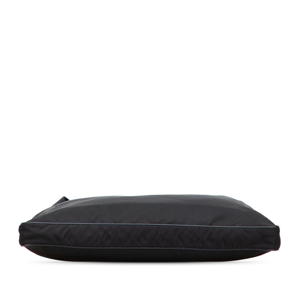 Prada B Prada Black Nylon Fabric Tessuto Zip Top Crossbody Italy