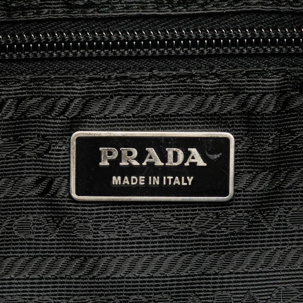 Prada B Prada Black Nylon Fabric Tessuto Zip Top Crossbody Italy