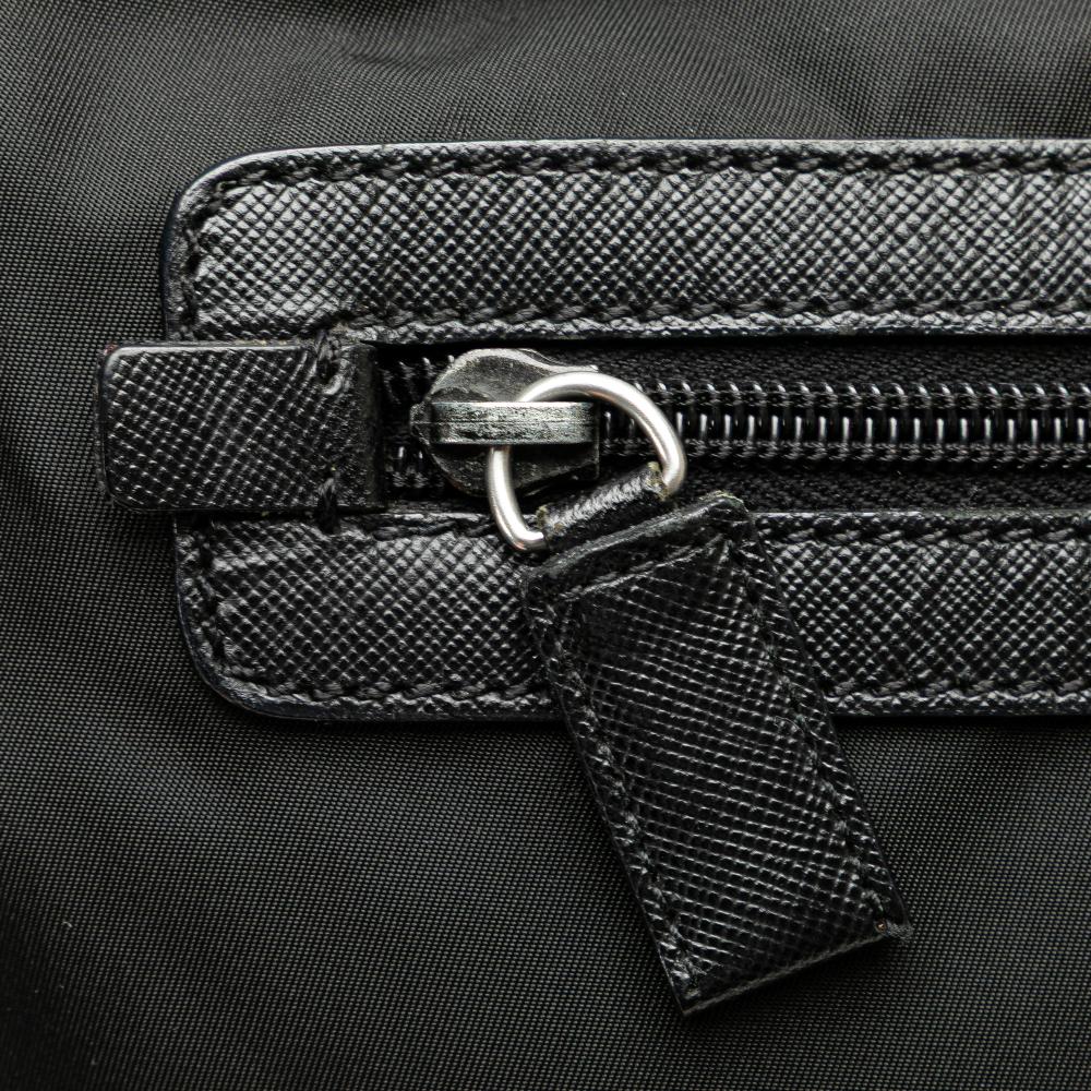 Prada B Prada Black Nylon Fabric Tessuto Zip Top Crossbody Italy