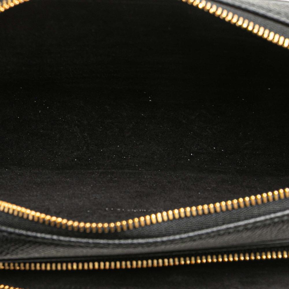 Christian Dior AB Dior Black Calf Leather Grained skin Caro Double Pouch Italy