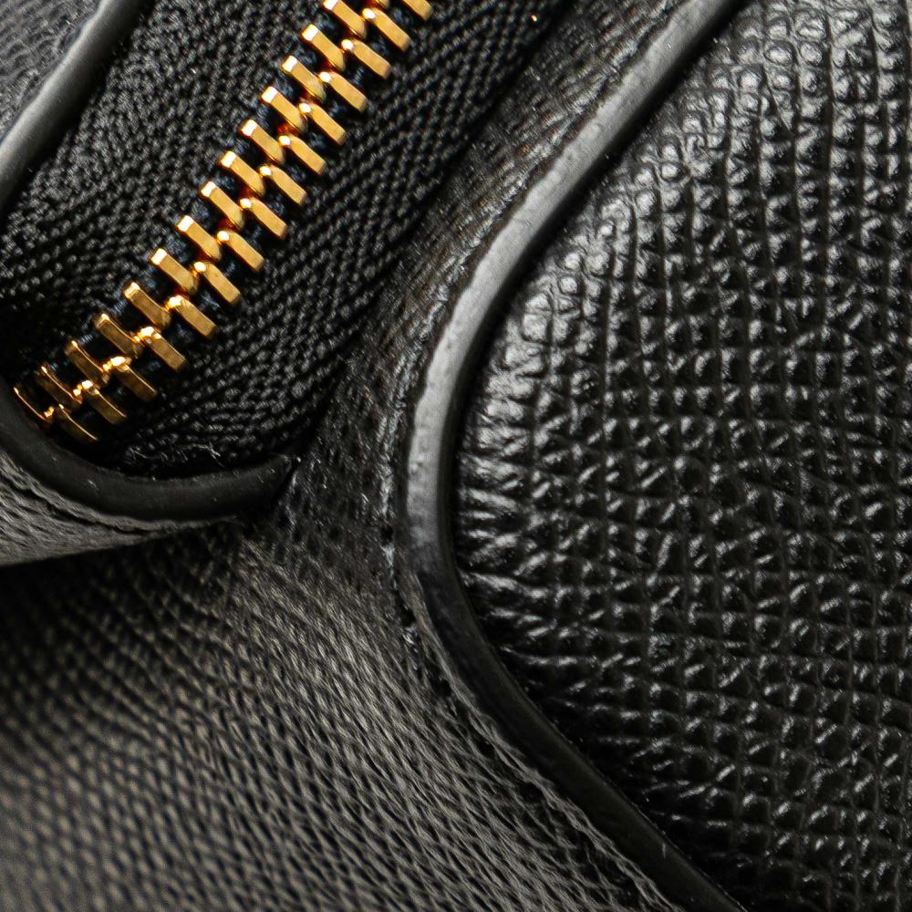 Christian Dior AB Dior Black Calf Leather Grained skin Caro Double Pouch Italy