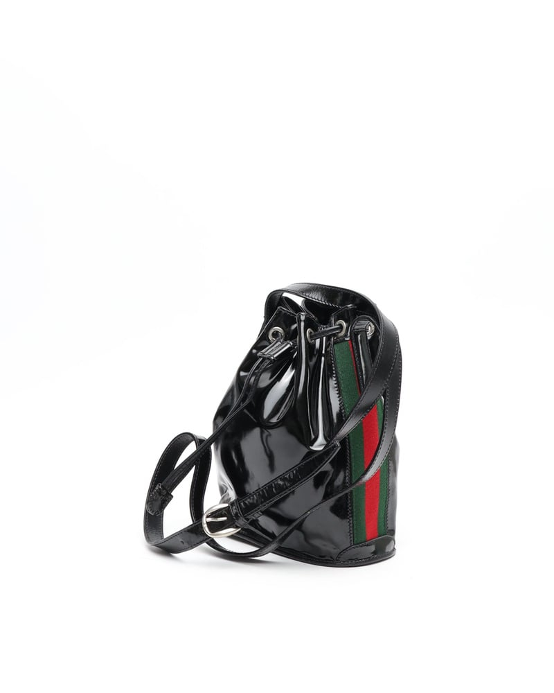 Gucci Web Patent Bucket Bag