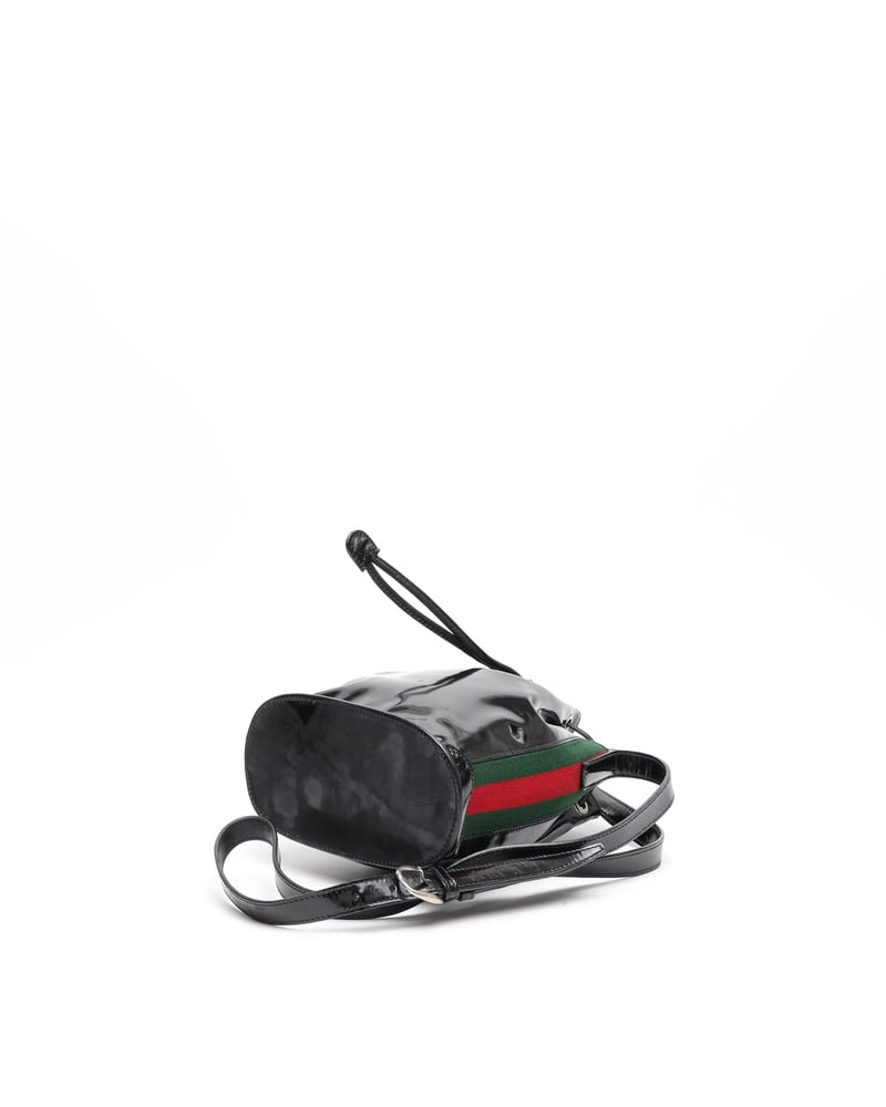 Gucci Web Patent Bucket Bag