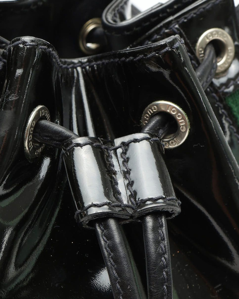 Gucci Web Patent Bucket Bag