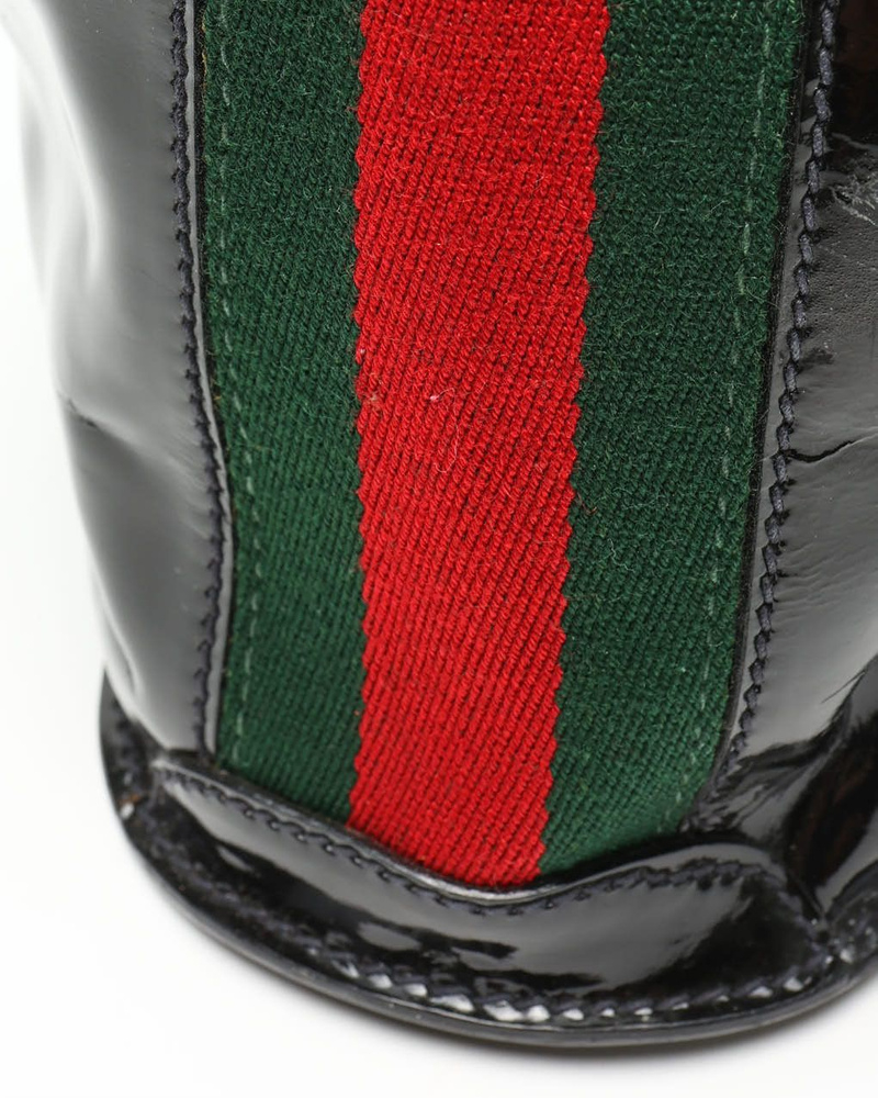 Gucci Web Patent Bucket Bag