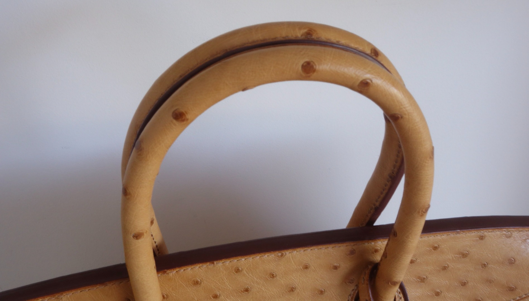 Hermès Tasche Hermès Birkin 30 Strauß gold