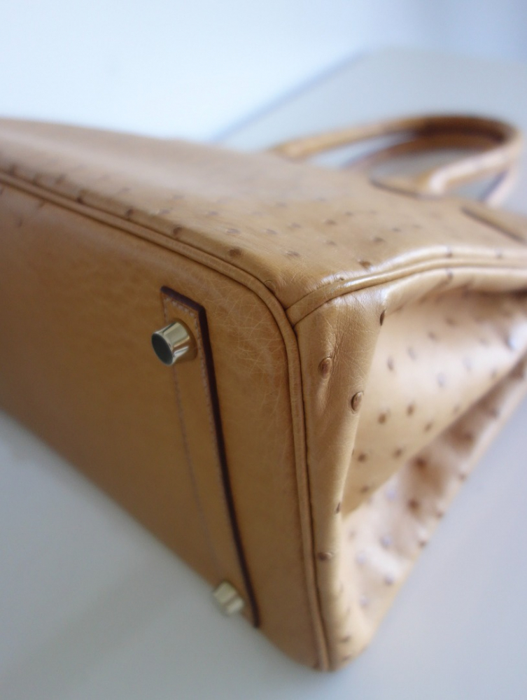 Hermès Tasche Hermès Birkin 30 Strauß gold