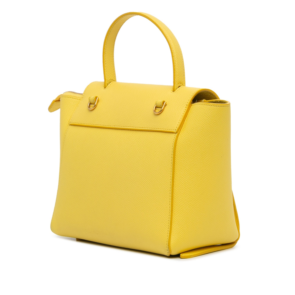 Celine Belt Bag Nano Grained Calfskin Leather 3-Ways Tote Bag Yellow
