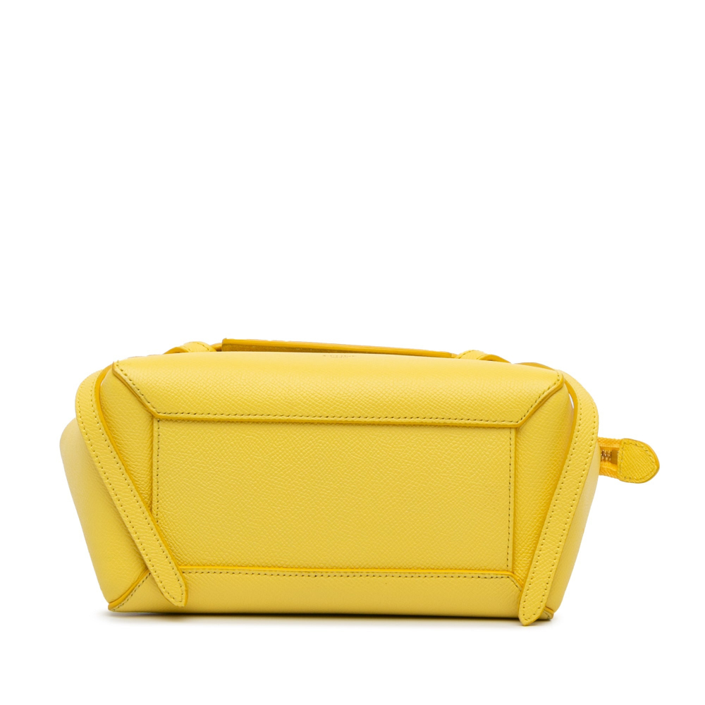 Celine Belt Bag Nano Grained Calfskin Leather 3-Ways Tote Bag Yellow