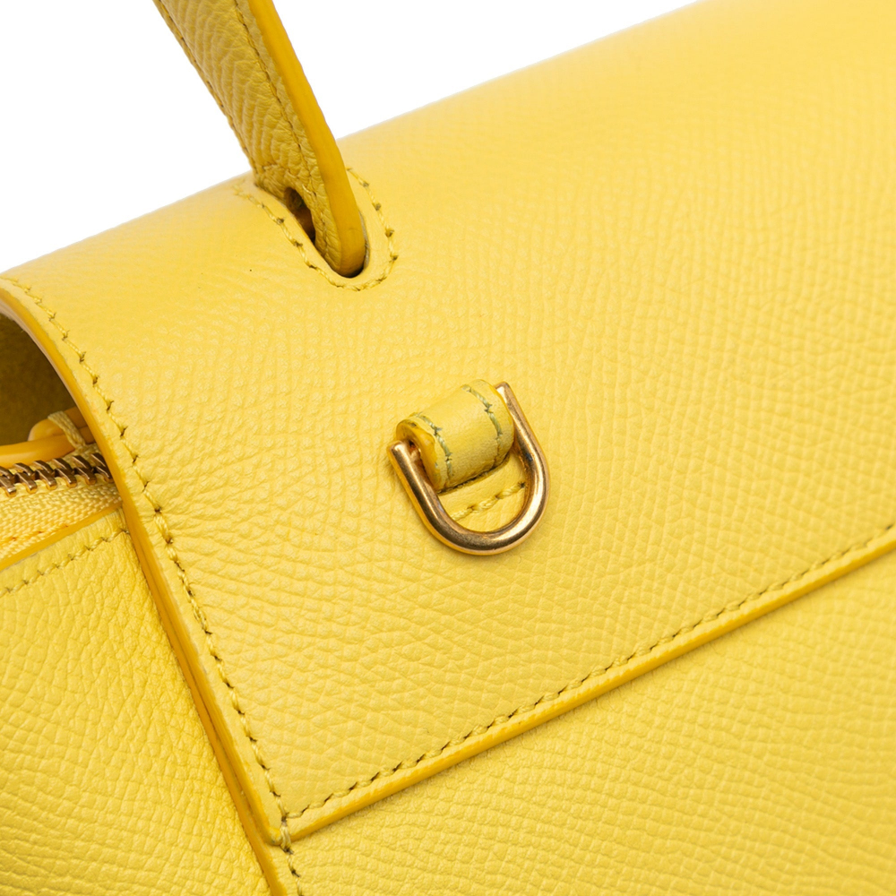 Celine Belt Bag Nano Grained Calfskin Leather 3-Ways Tote Bag Yellow