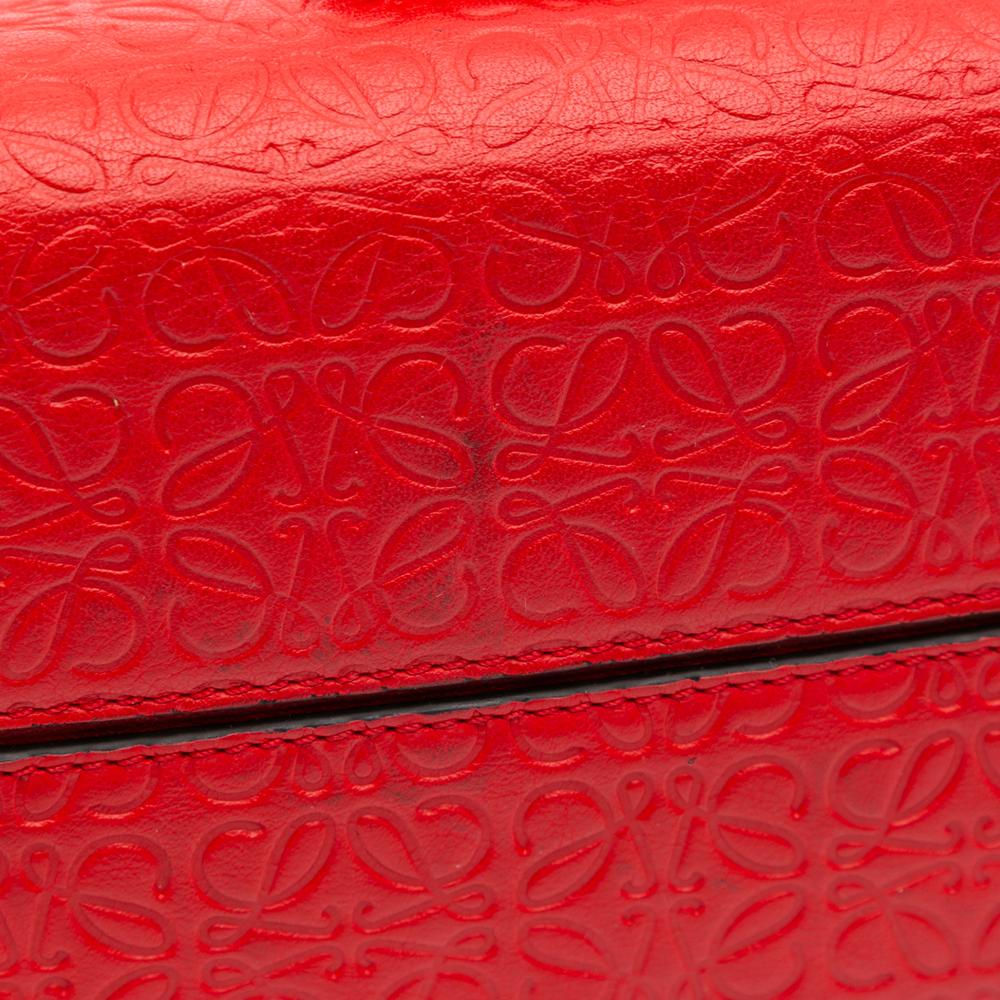 Loewe B LOEWE Red Calf Leather Repeat Anagram Avenue Crossbody Spain