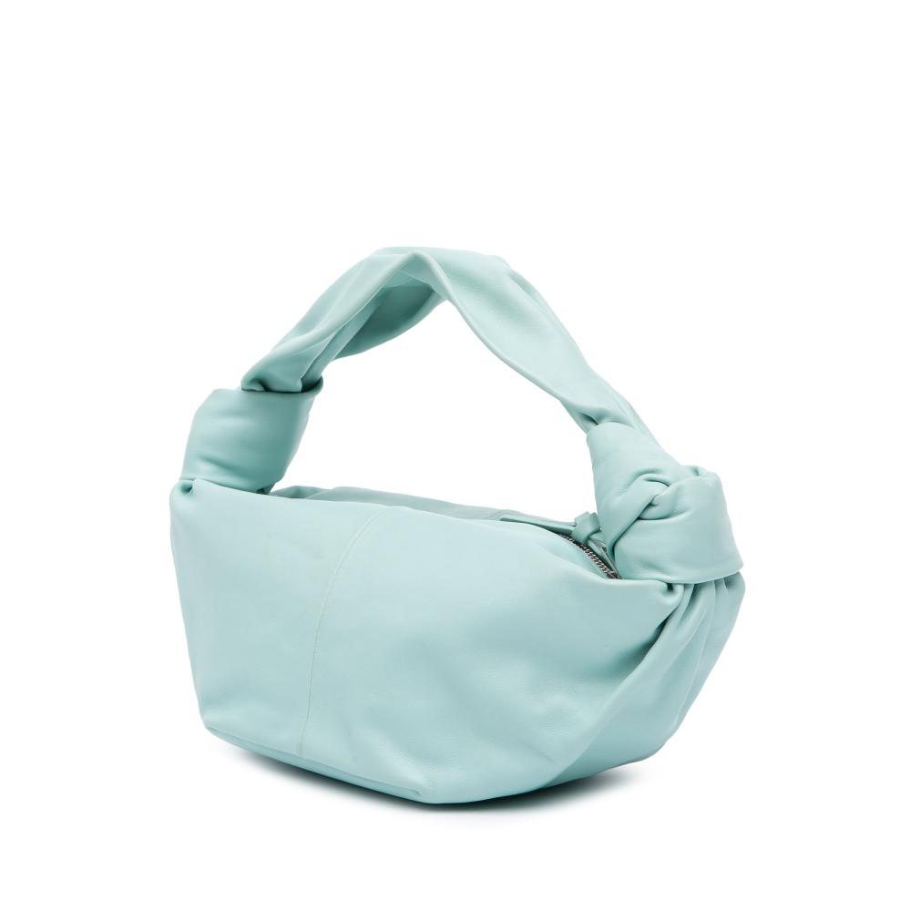 Bottega Veneta B Bottega Veneta Blue Light Blue Calf Leather Mini skin Double Knot Bag Italy