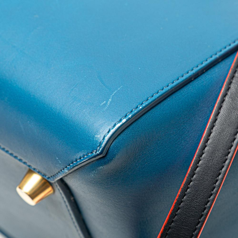 Celine B Celine Blue Calf Leather Mini Tricolor Smooth skin Belt Bag Italy