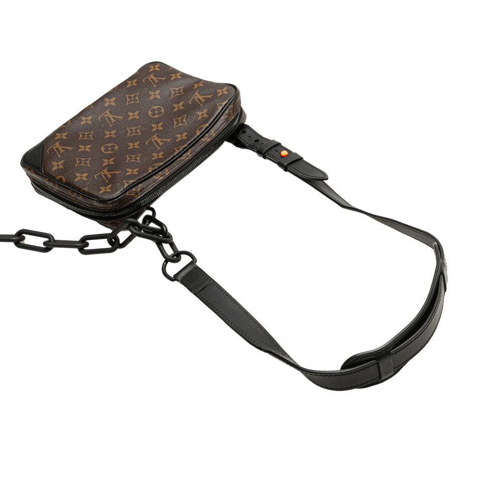 Louis Vuitton B Louis Vuitton Brown with Black Monogram Canvas Canvas Monogram Solar Ray Utility Front Bag France