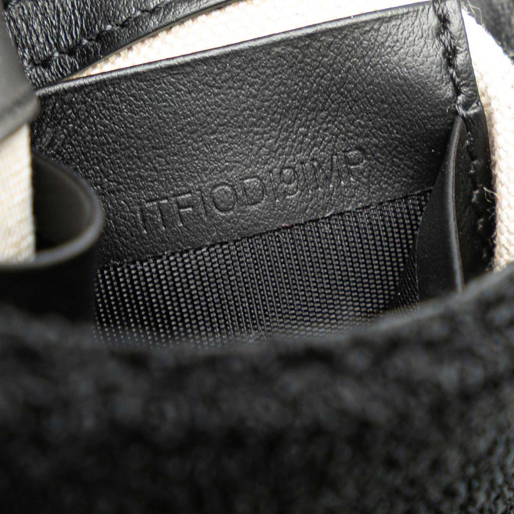 Burberry AB Burberry Black Cotton Fabric Mini Terry Cloth Lola Love Crossbody Italy